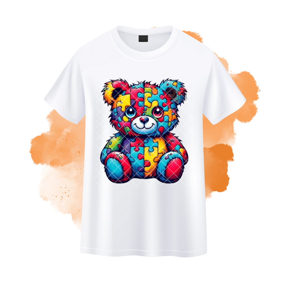 Puzzle Teddy Bear Autism Awareness T-Shirt