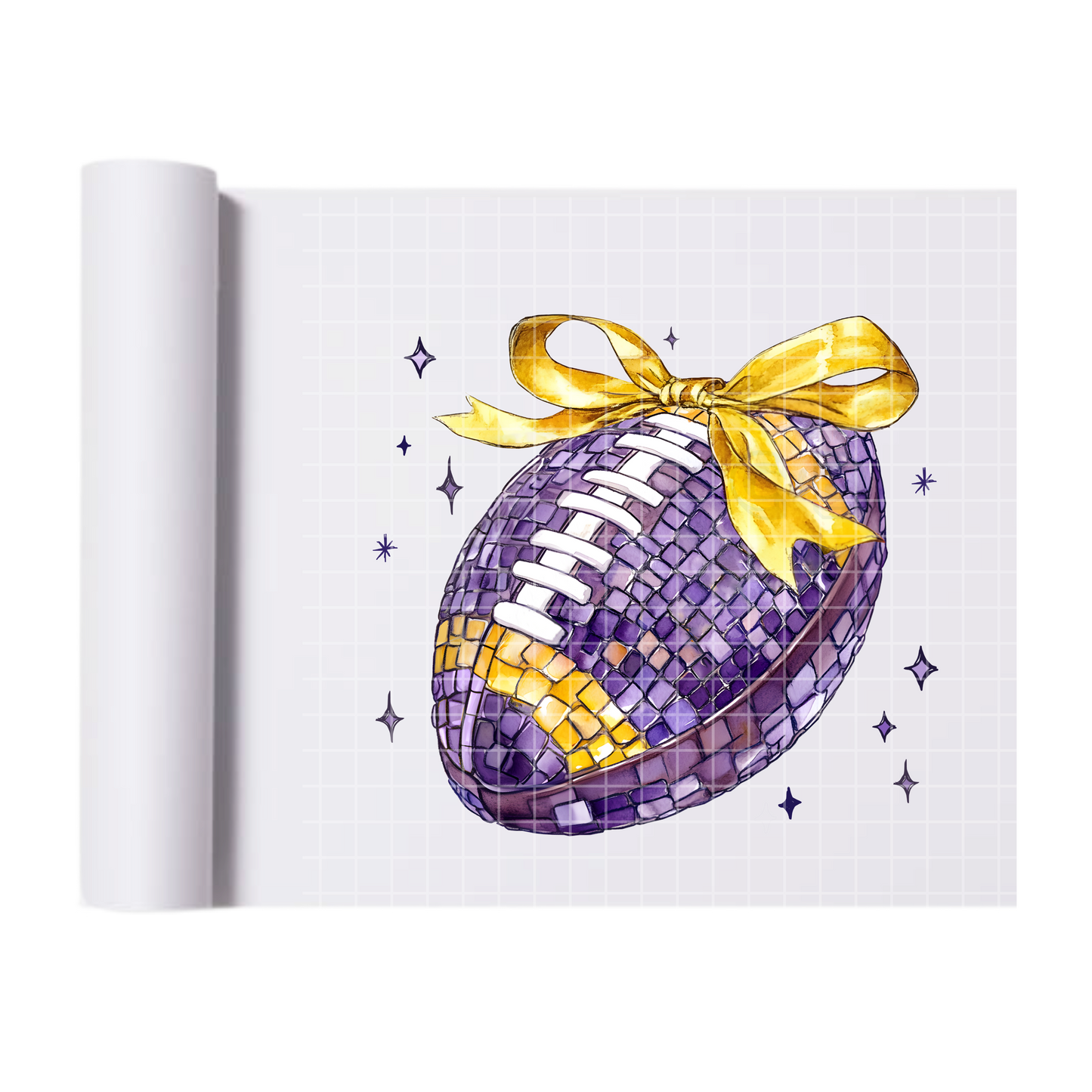 Purple Disco Football DTF Transfer