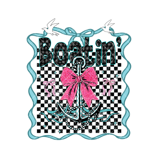 Boat’in Anchor Pink Bow PNG