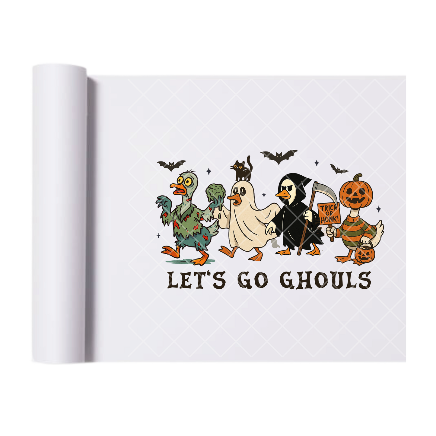 Let’s go ghouls - Ready To Press Print Transfer for Apparel, Cotton, Polyester & Blends - High-Quality Print- Commercial Grade