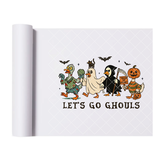 Let’s go ghouls - Ready To Press Print Transfer for Apparel, Cotton, Polyester & Blends - High-Quality Print- Commercial Grade