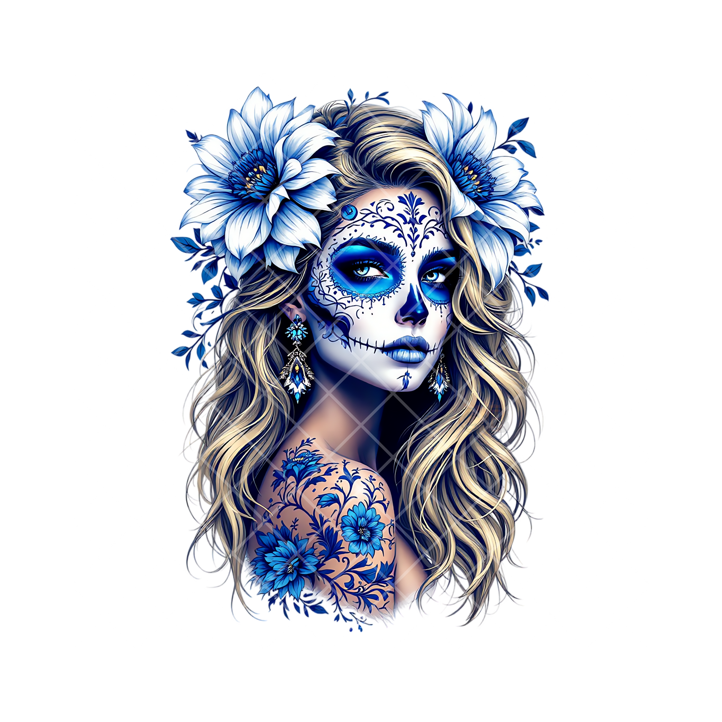 Blue Flower Lady PNG