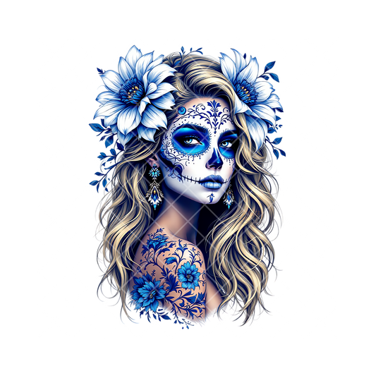 Blue Flower Lady PNG