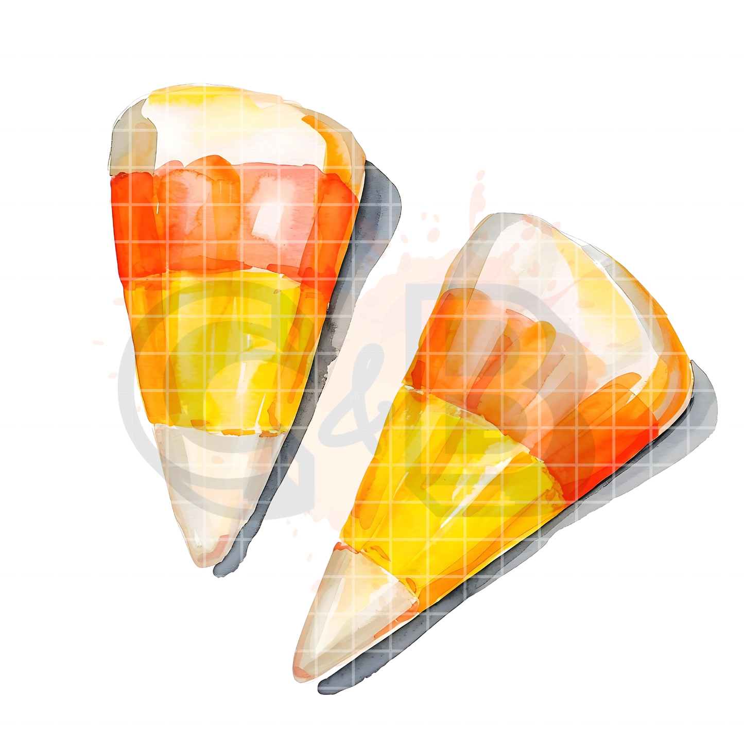 Candy Corn Watercolor PNG