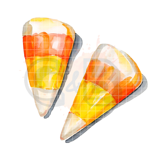 Candy Corn Watercolor PNG