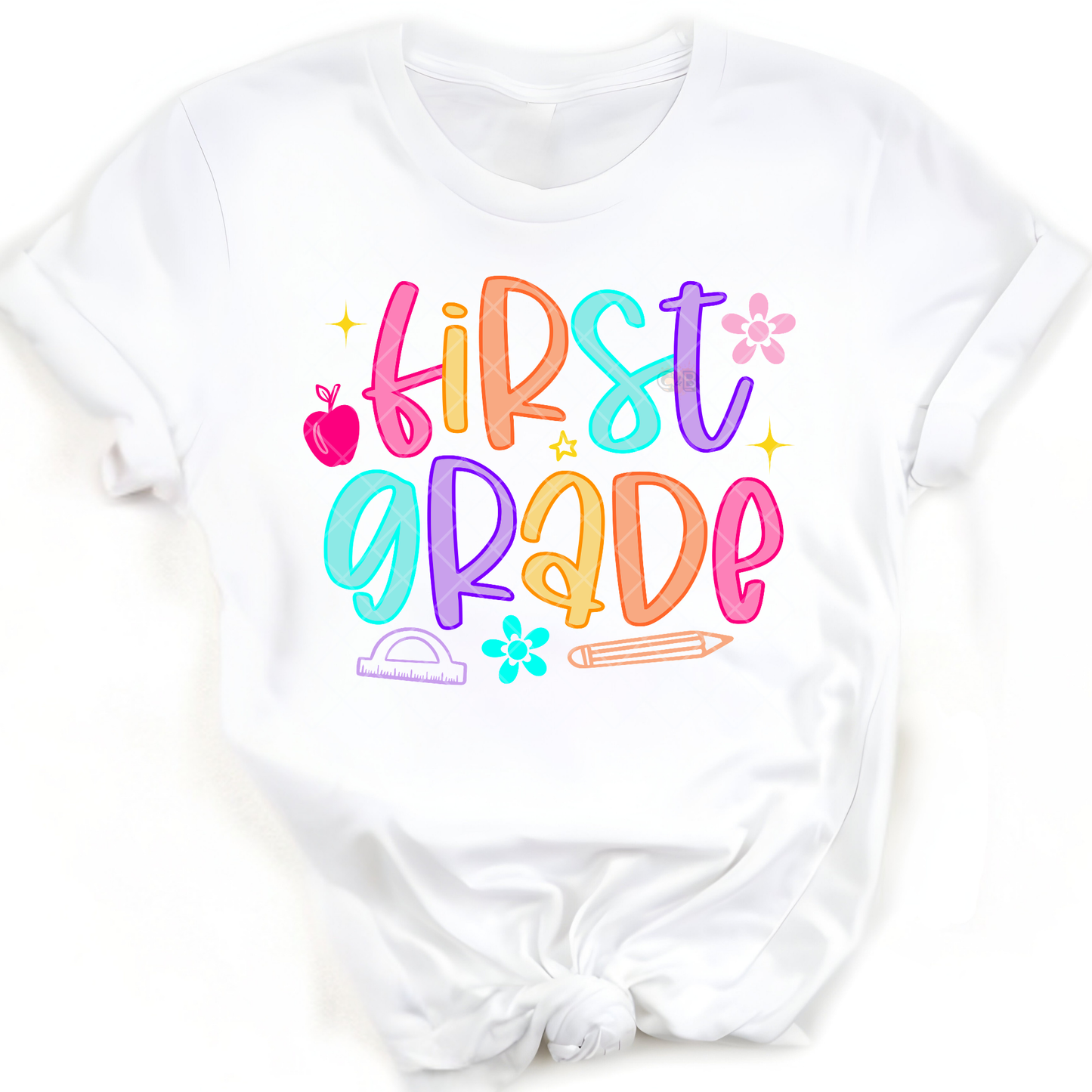 First Grade Neon Outline - Premium Graphic T-Shirt for Casual Wear