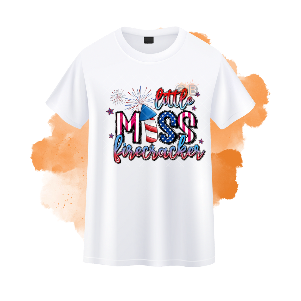 Little Miss Firecracker 4th T-Shirt