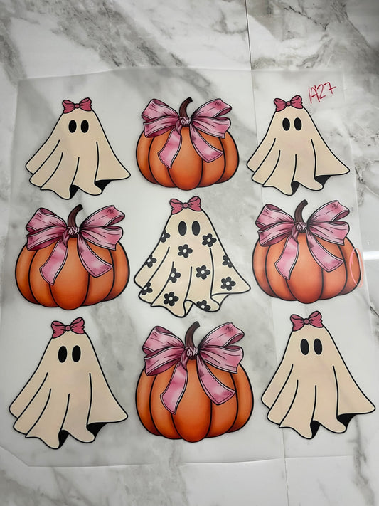 Ghost and pumpkins #A127 Discount Print