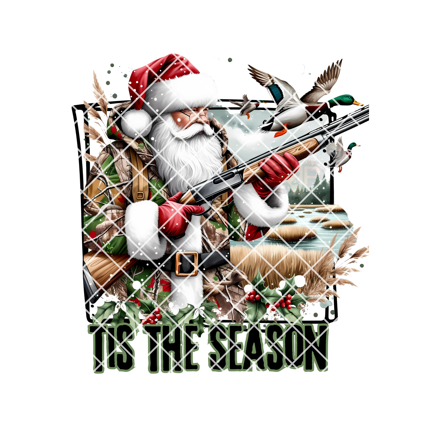 Tis The Season Camo Santa T-Shirt