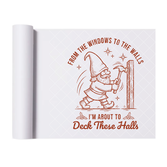 Deck These Halls - Direct-To-Film Heat Transfer for T-Shirts, Cotton, Polyester & Blends - High-Quality Print