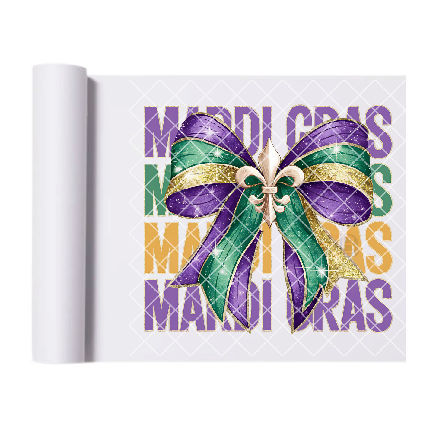 Mardi Gras with color bow DTF film t shirt transfer