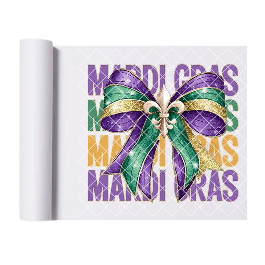 Mardi Gras with color bow DTF film t shirt transfer