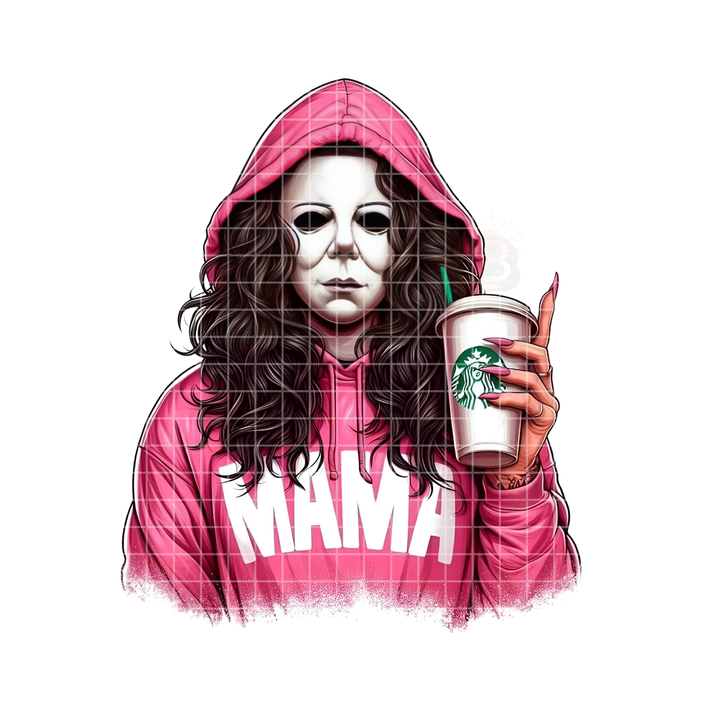 Halloween MAMA Pink Hoodie PNG