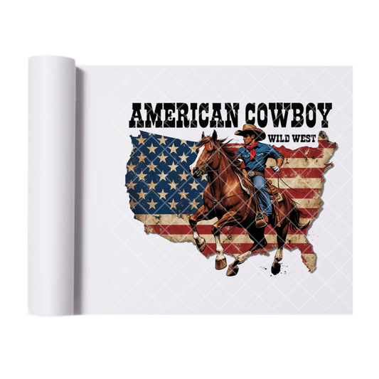 American Cowboy Wild West - Direct Print Film Transfer for Trendy T-Shirts, Cotton, Polyester & Blends - High-Quality Print