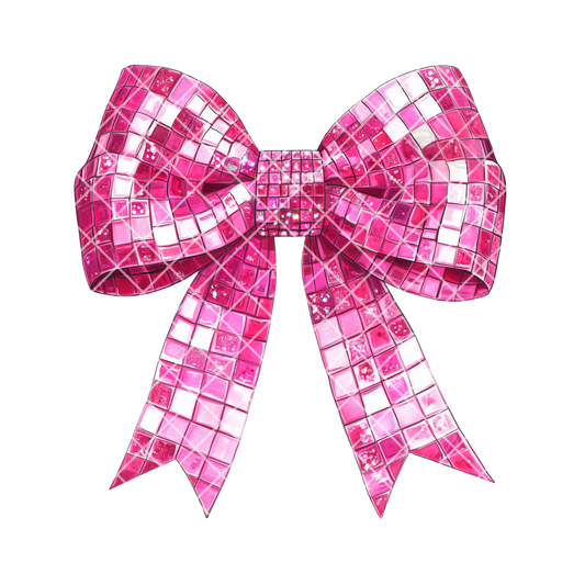 Pink disco bow PNG