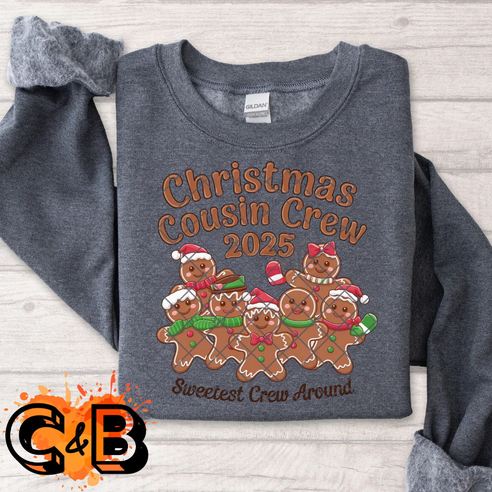 Christmas cousin crew 2025 gingerbread people (year can be changed) film t shirt transfer