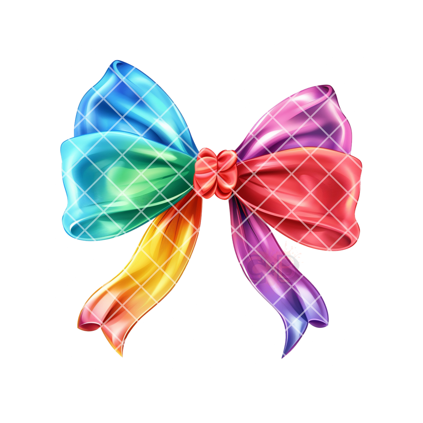 Multi color gummy bow PNG