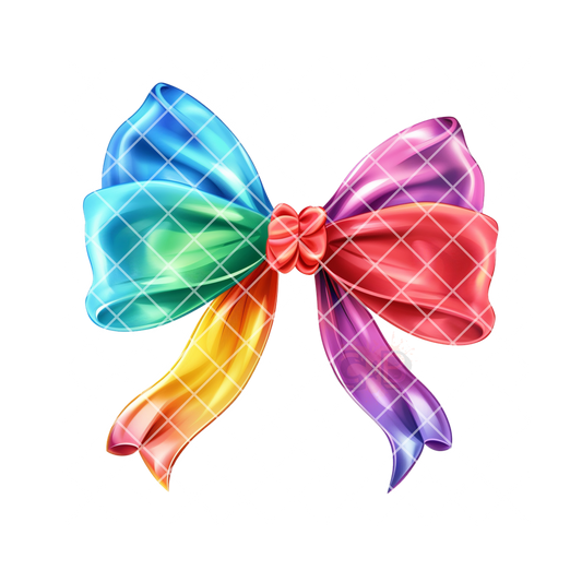 Multi color gummy bow PNG