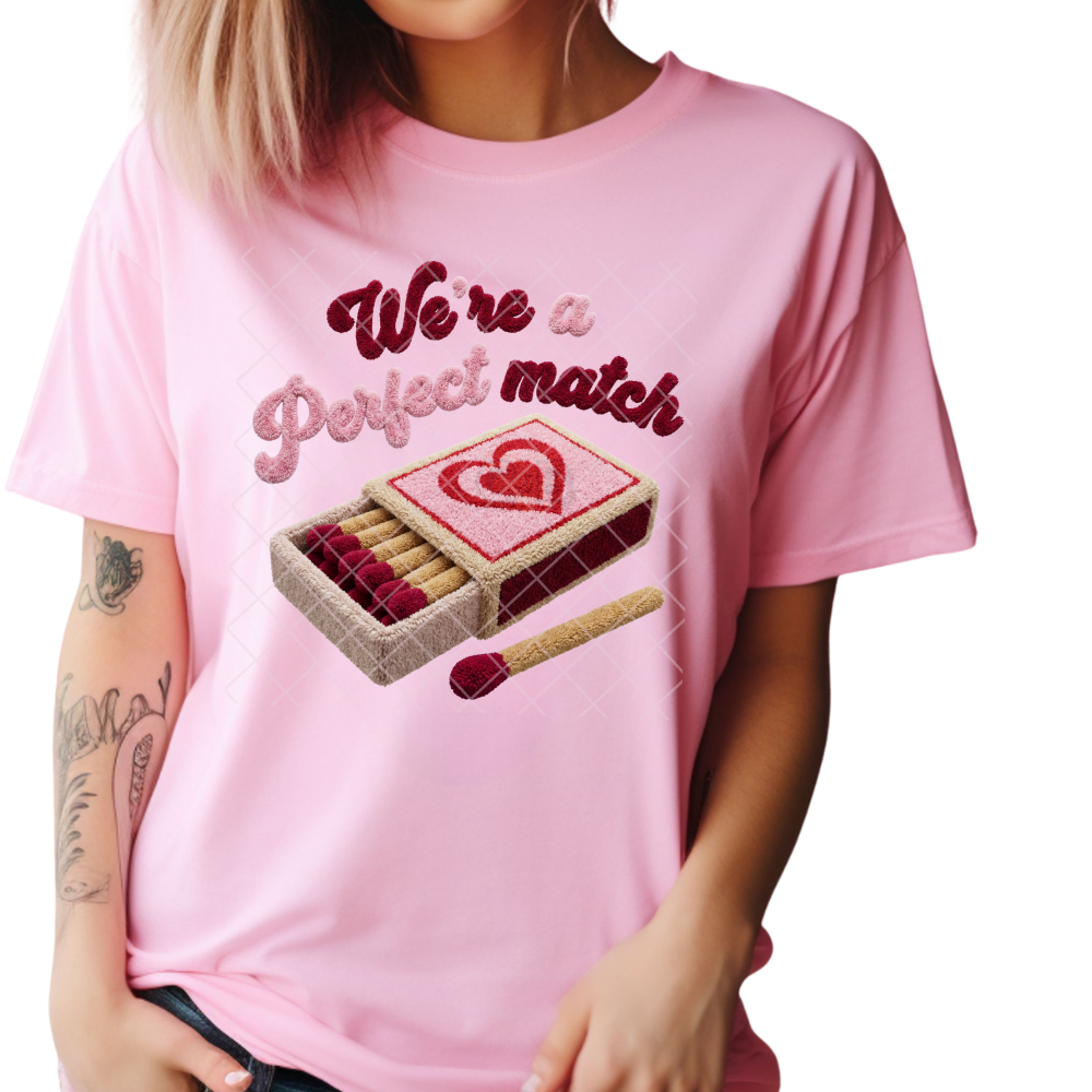 We’re A Perfect Match Faux Shag - T-Shirt, Premium Graphic, Trendy T-Shirt for Casual Wear