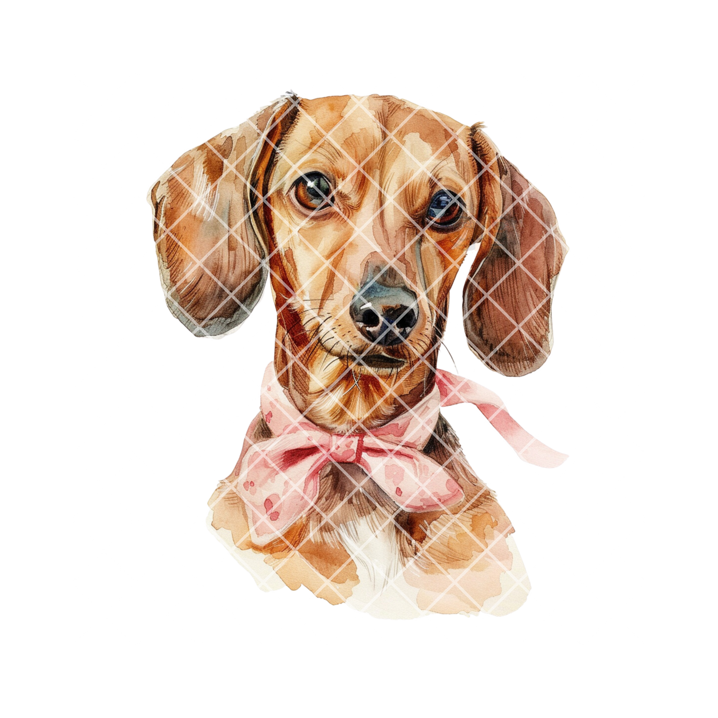 Dachshund with Pink Bow PNG