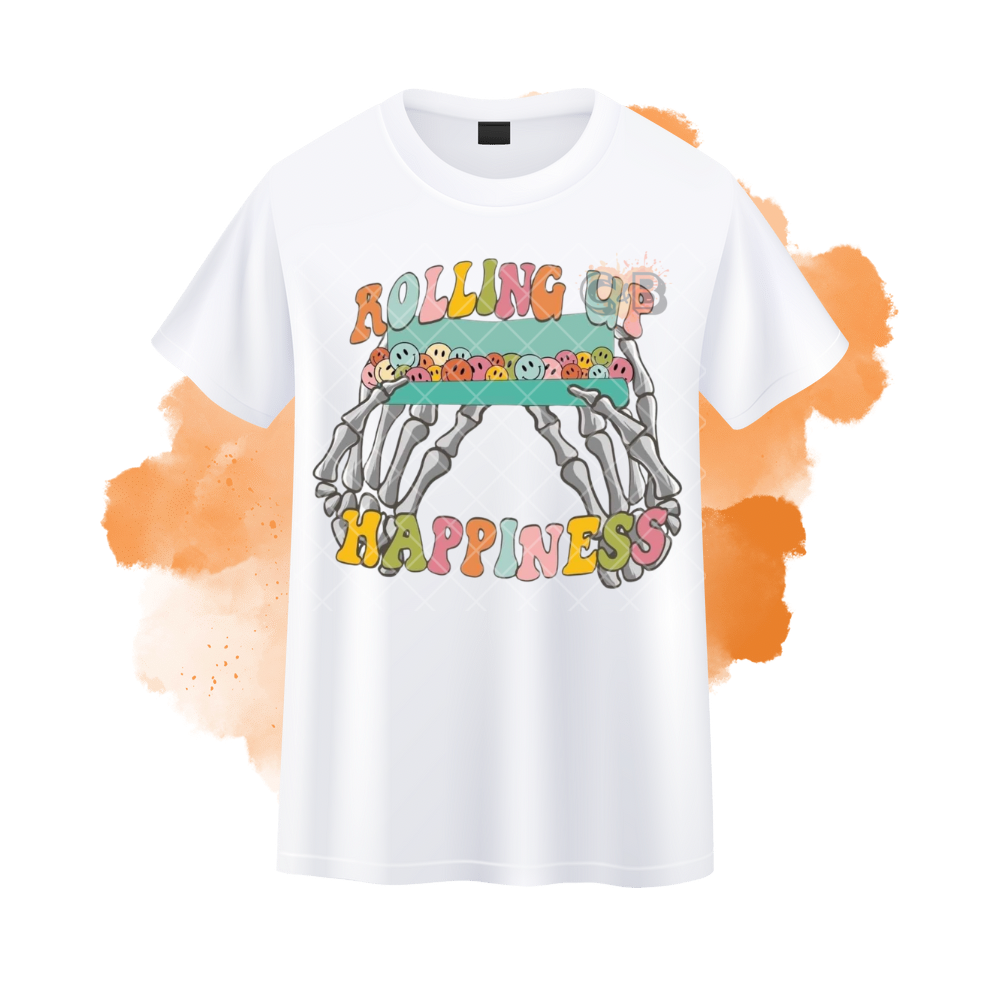 Rolling Up Happiness Skeleton Hands T-Shirt