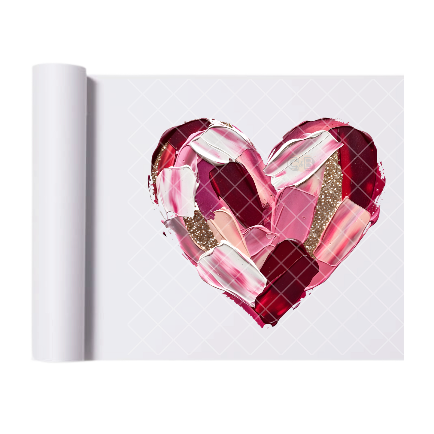 Paint Smudge Heart - Direct Transfer Print, Ready To Press For T-Shirts, Cotton, Polyester & Blends - Tshirt Business Quality