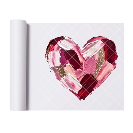 Paint Smudge Heart - Direct Transfer Print, Ready To Press For T-Shirts, Cotton, Polyester & Blends - Tshirt Business Quality