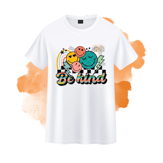 Be Kind Smiley Trippy Jumble T-Shirt