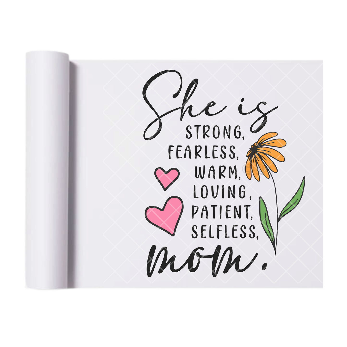 She Is Strong - Direct Print Film Transfer for T-Shirts, Cotton, Polyester & Blends - High-Quality Print