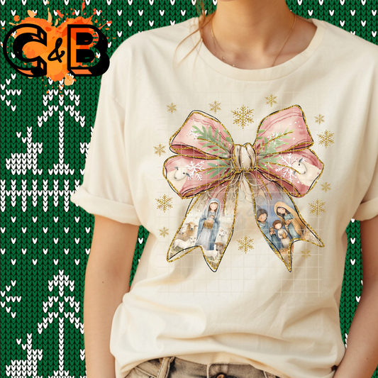 Pink Manger Bow T Shirt