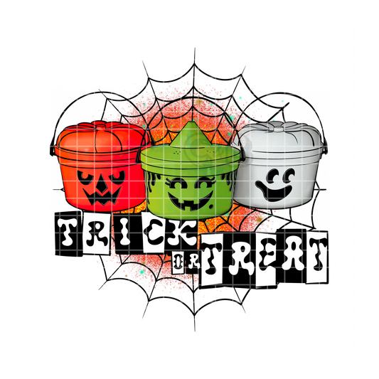 Trick Or Treat Buckets Spider Web PNG