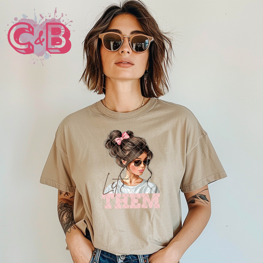 Let them babe glasses DTF film t shirt transfer