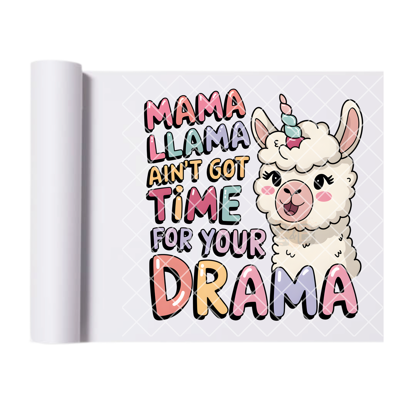 No drama lama DTF film t shirt transfer