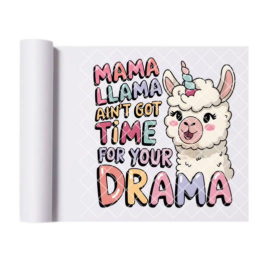No drama lama DTF film t shirt transfer