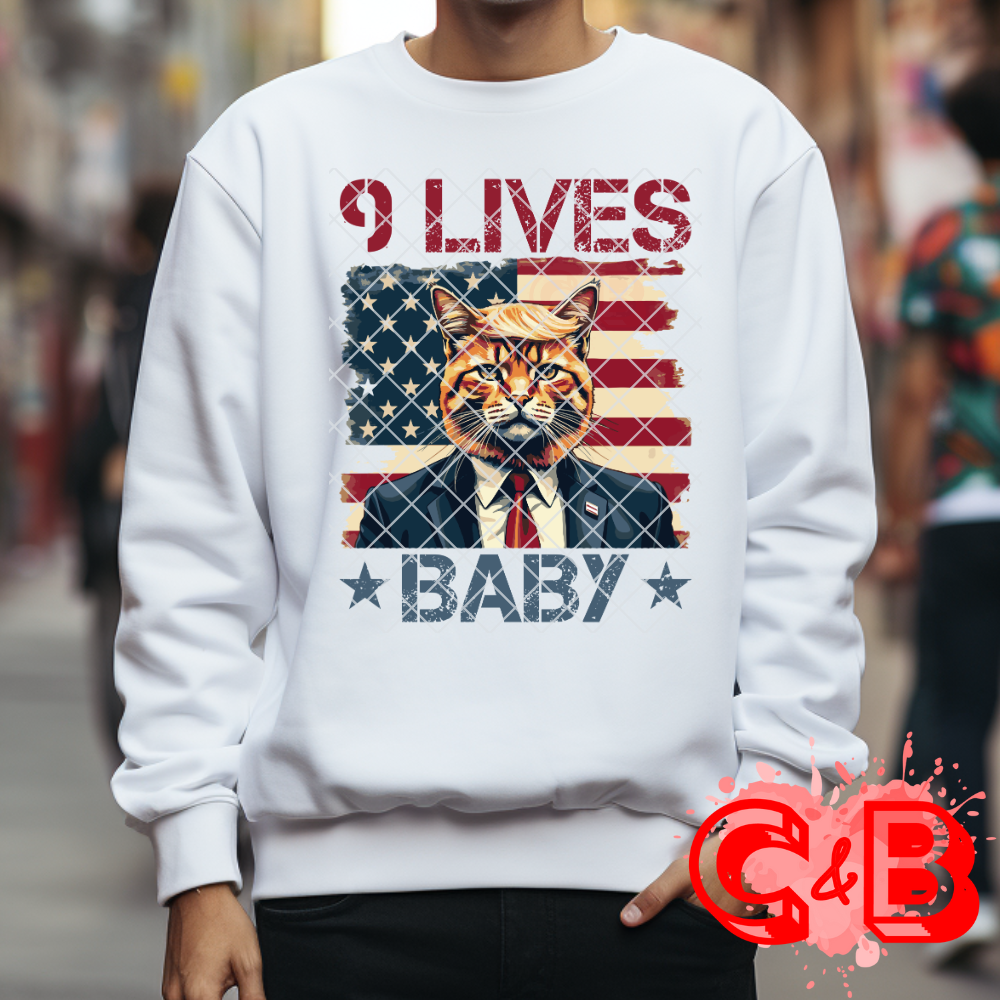 9 Lives Baby DTF Transfer