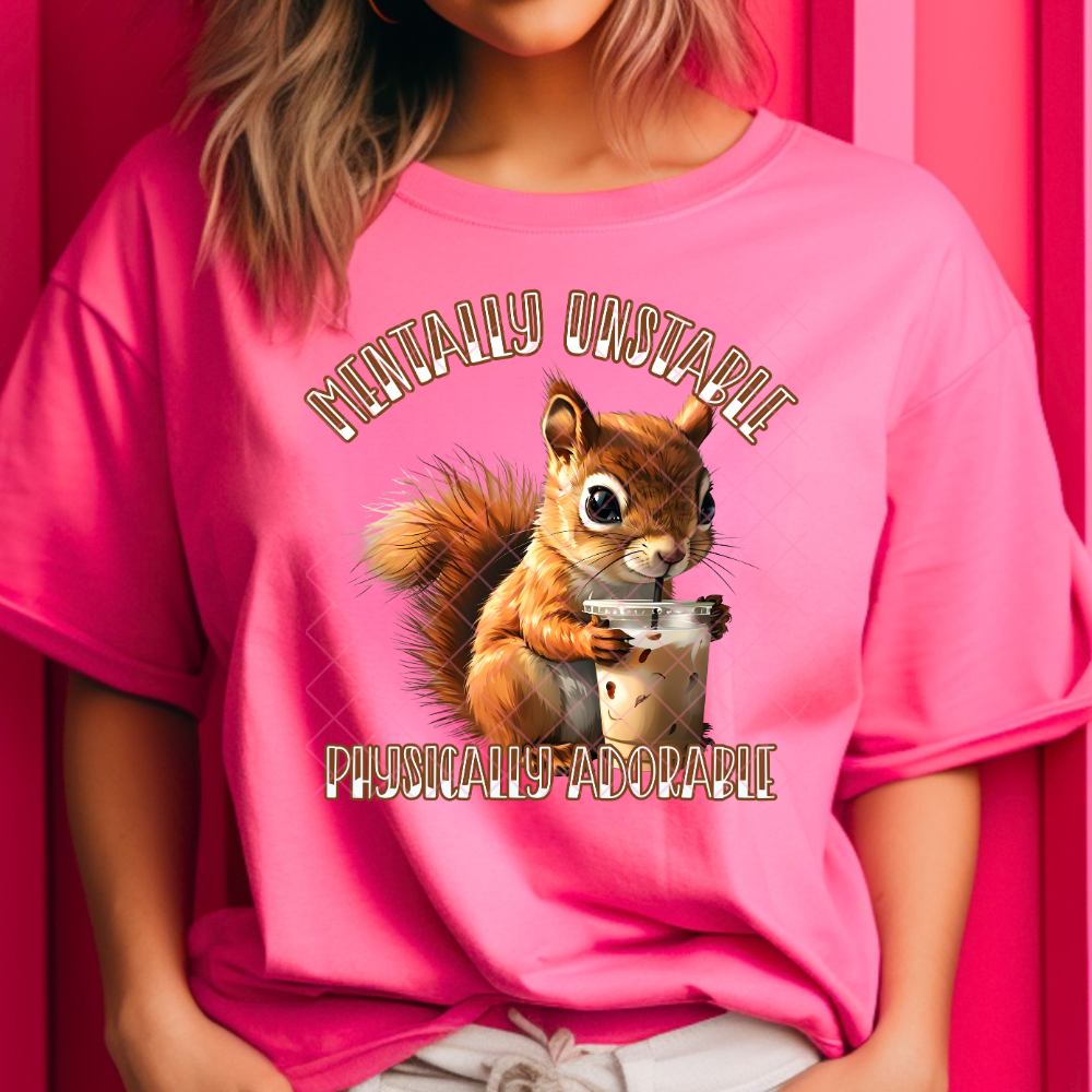 Mentally Unstable Squirrel - Premium Graphic T-Shirt for Casual Wear