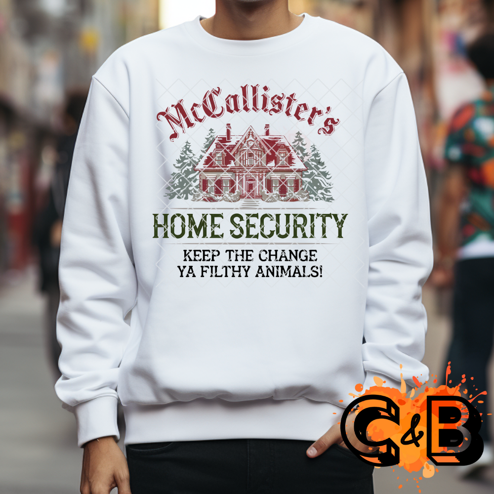 McCallister’s home security film t shirt transfer