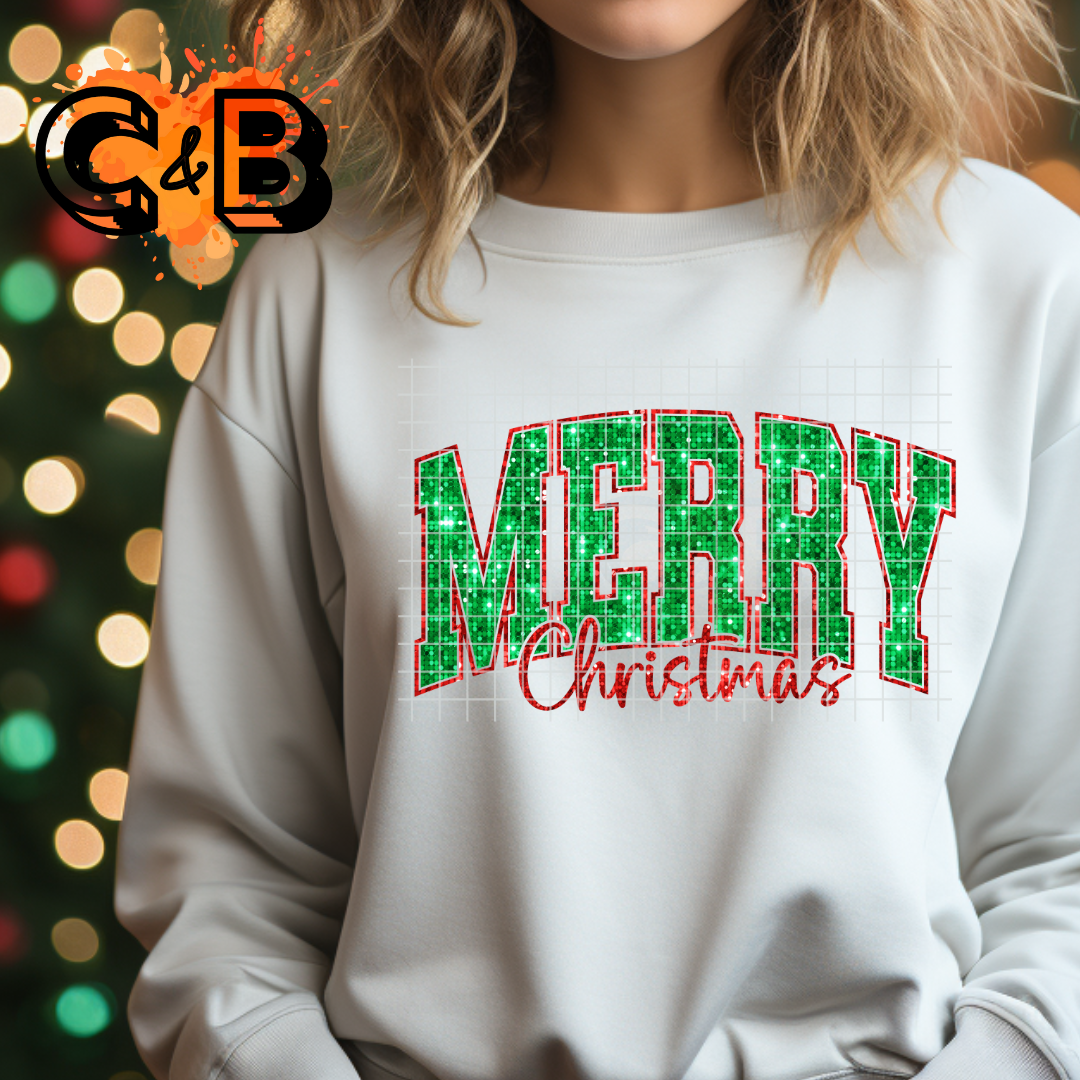 Merry Christmas Green Dazzle T-Shirt