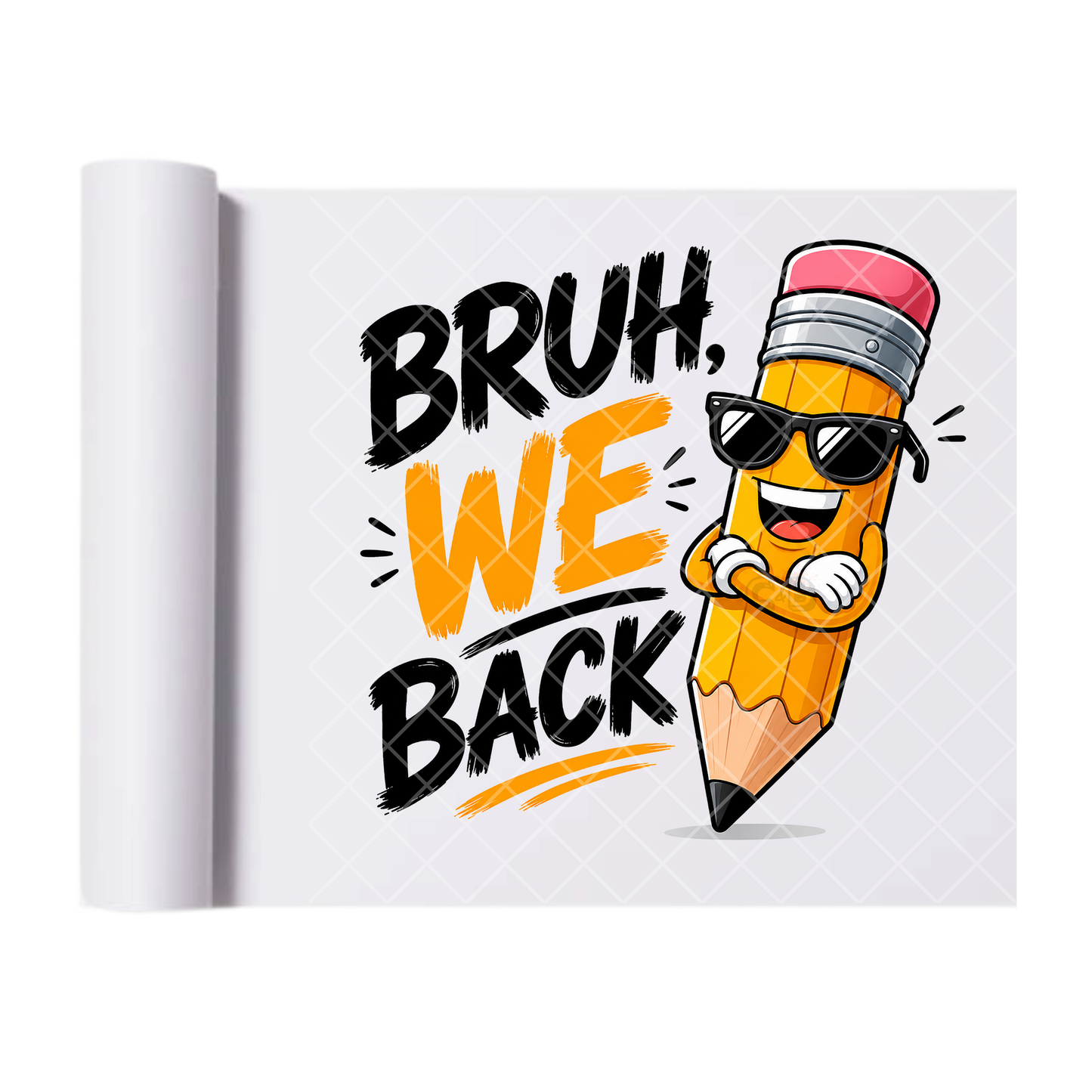 Bruh We Back - Direct Print Film Transfer for T-Shirts, Cotton, Polyester & Blends - High-Quality Print