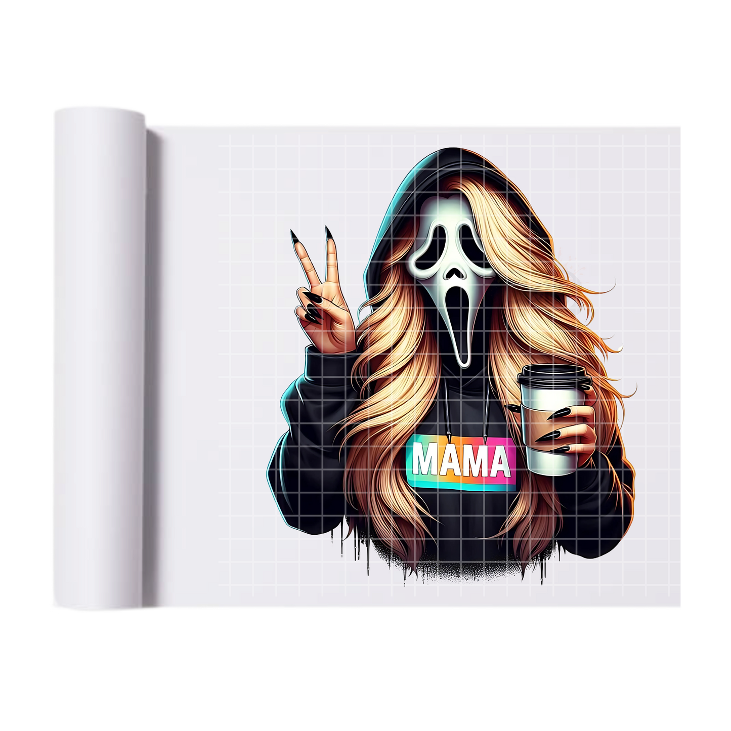 Ghostface MAMA Glam Hair DTF Transfer