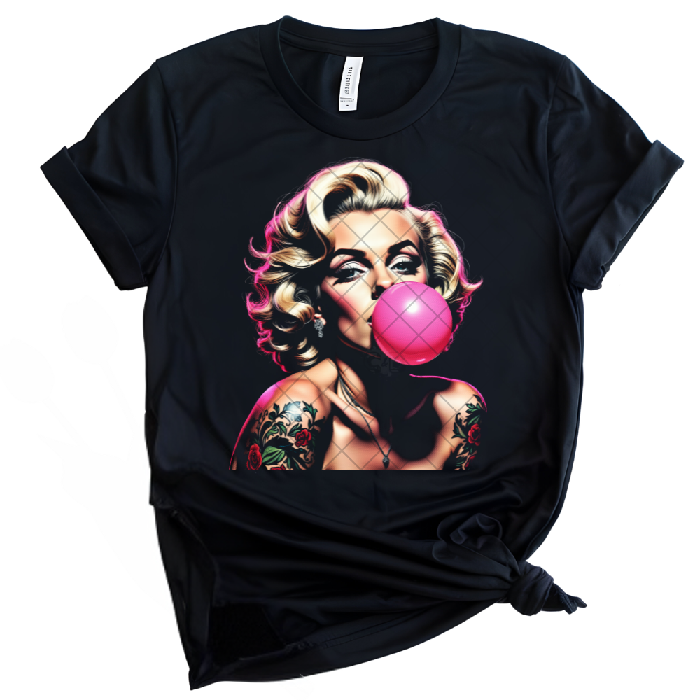 Baddie Blowing Bubble - Premium Graphic Trendy T-Shirt for Casual Wear