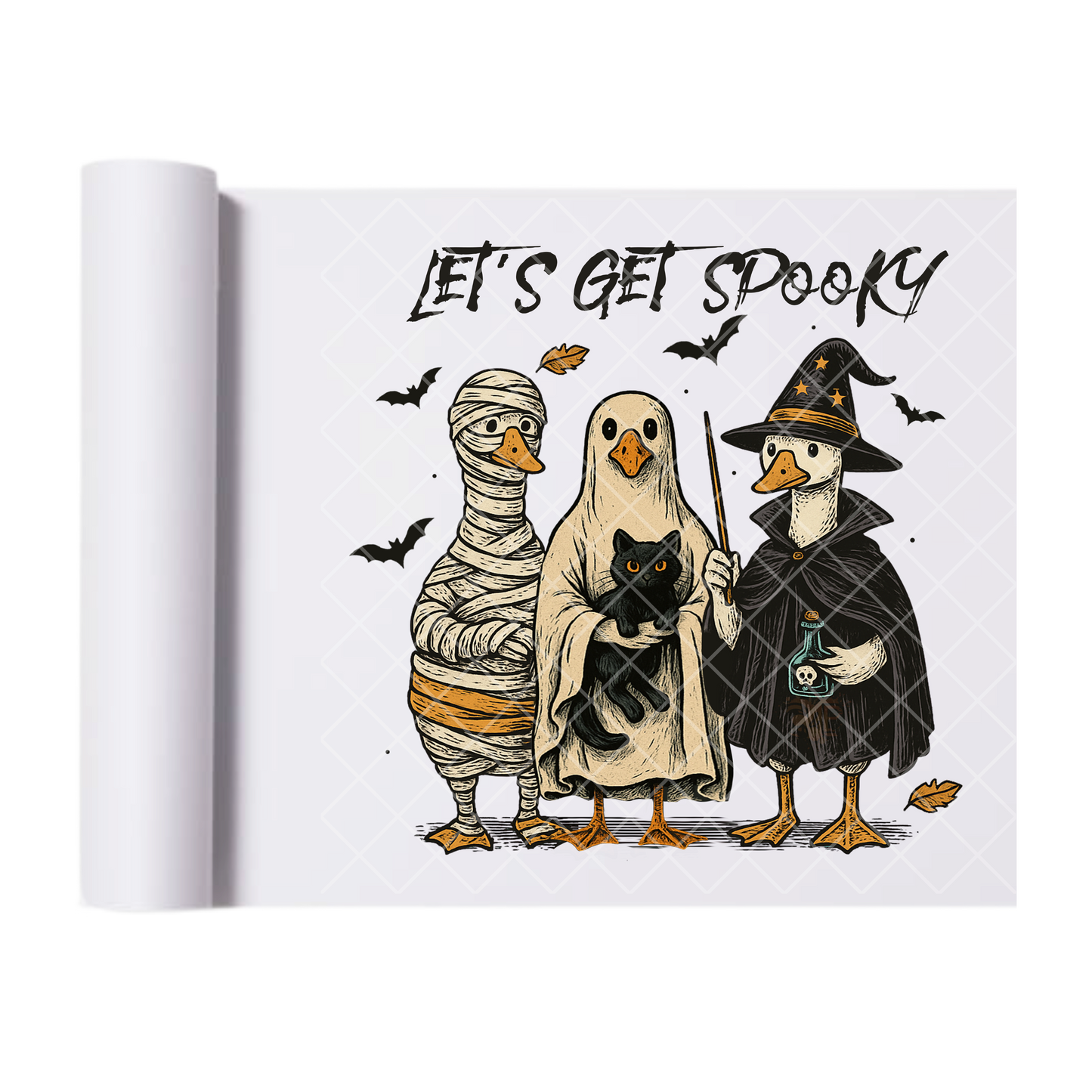 Let’s get spooky - Ready To Press Print Transfer for Apparel, Cotton, Polyester & Blends - High-Quality Print- Commercial Grade