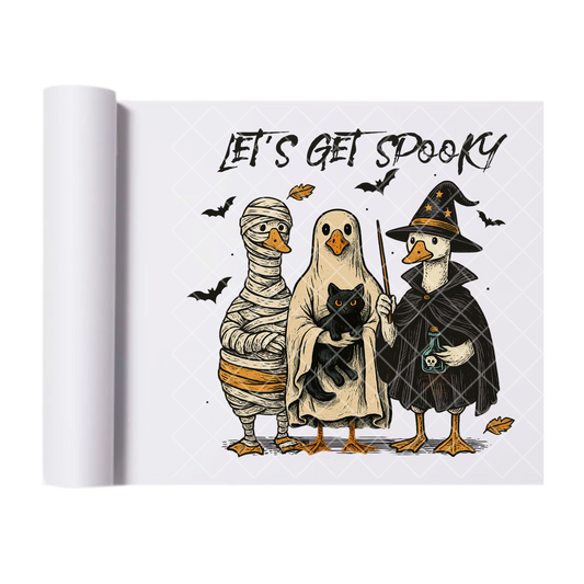 Let’s get spooky - Ready To Press Print Transfer for Apparel, Cotton, Polyester & Blends - High-Quality Print- Commercial Grade