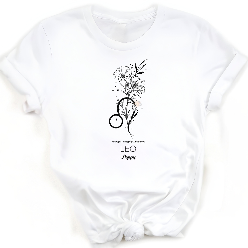 Leo Poppy - Premium Graphic Trendy T-Shirt for Casual Wear