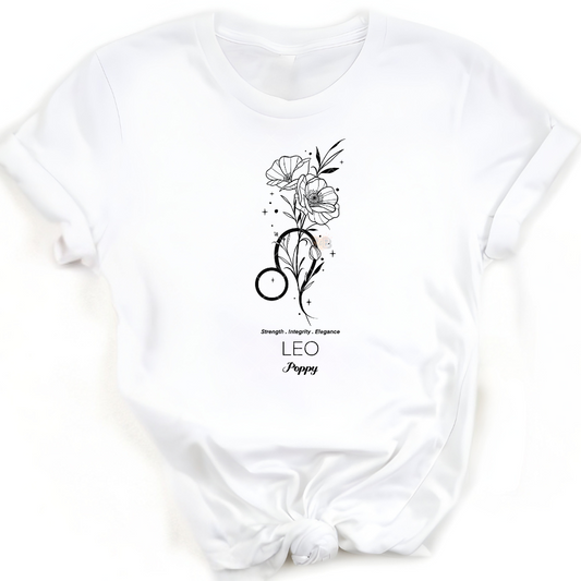 Leo Poppy - Premium Graphic Trendy T-Shirt for Casual Wear