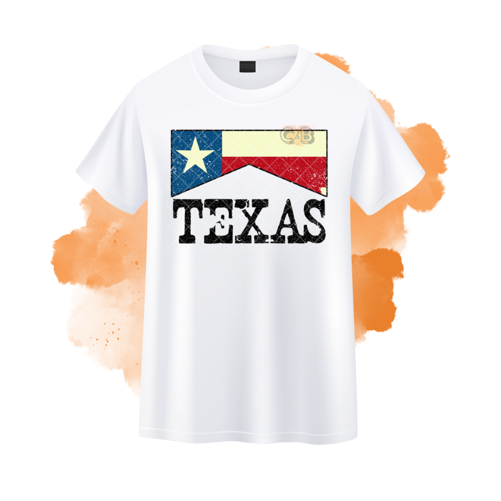 Texas Flag Lettering T-Shirt