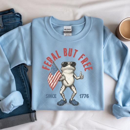 Feral But Free Frog - T-Shirt, Premium Graphic, Trendy T-Shirt for Casual Wear