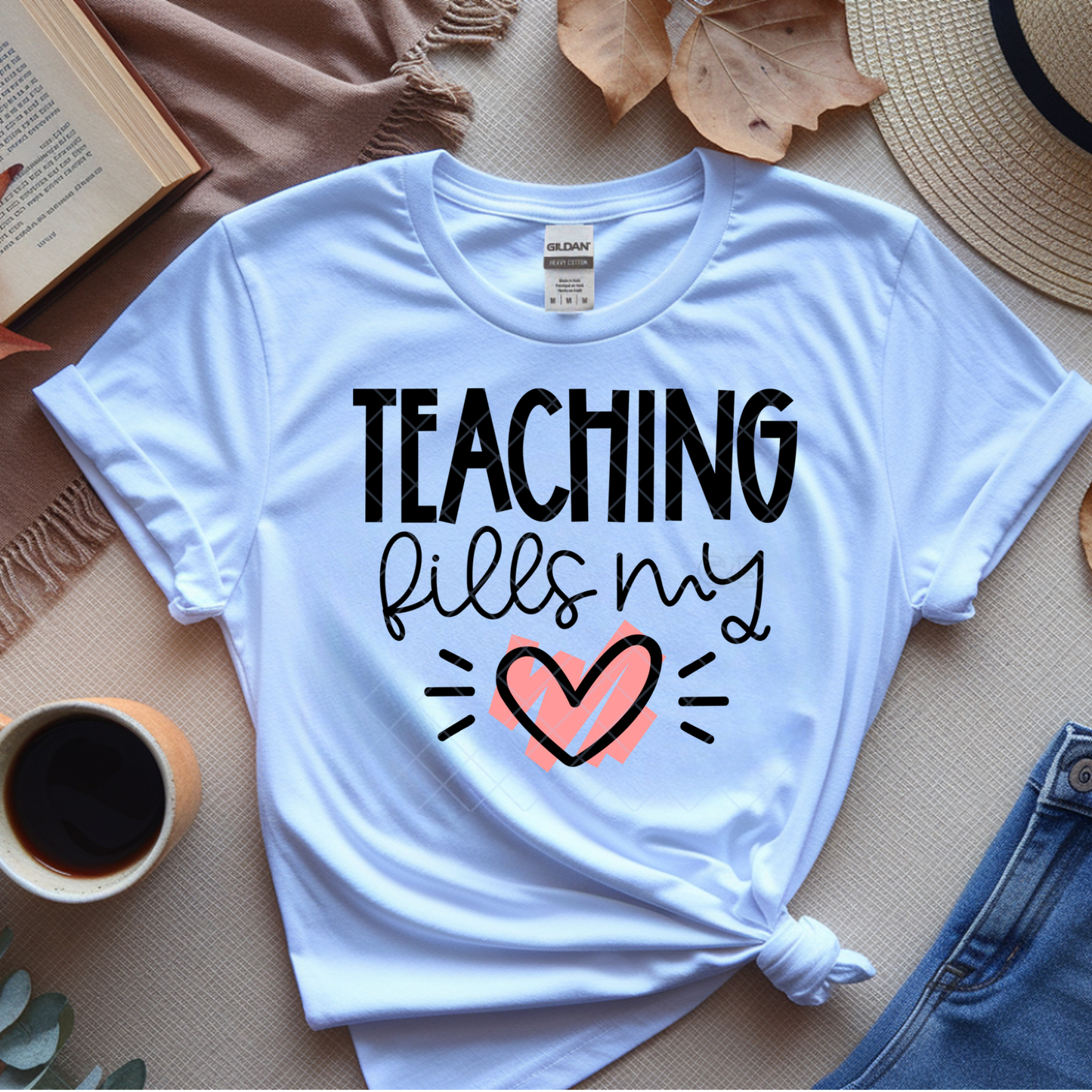 Teaching Fills My Heart - Premium Graphic T-Shirt for Casual Wear