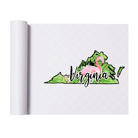 Virginia Green Flamingo - Direct Print Film Transfer for Trendy T-Shirts, Cotton, Polyester & Blends - High-Quality Print