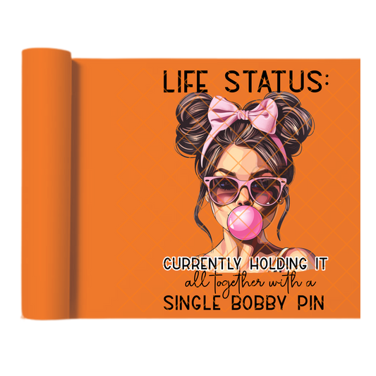 Life status bubble gum girl DTF film t shirt transfer